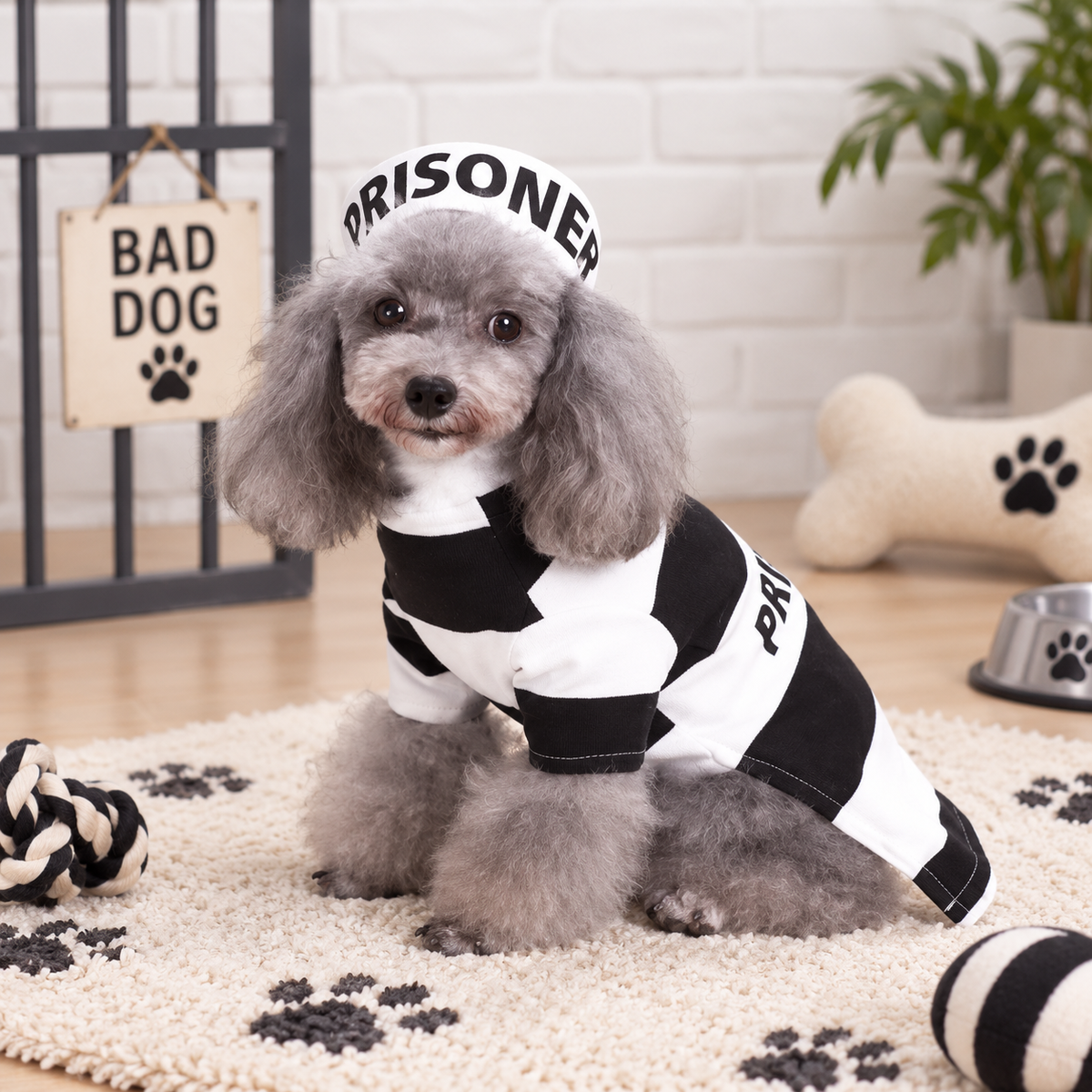 Striped Prisoner Dog Costume