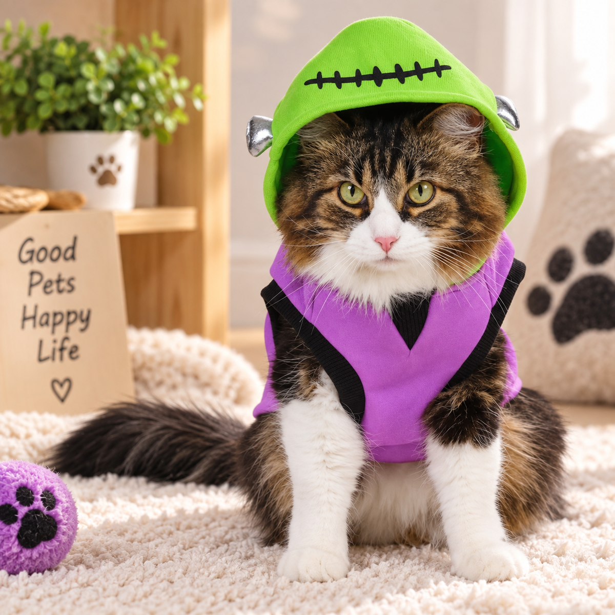 Frankenstein Halloween Pet Hoodie