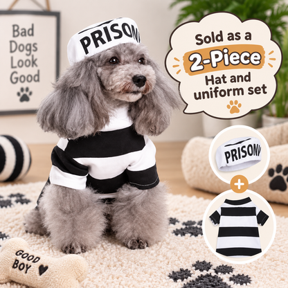 Striped Prisoner Dog Costume