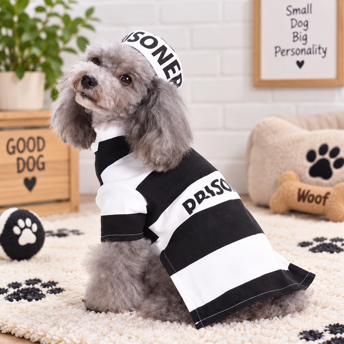 Striped Prisoner Dog Costume